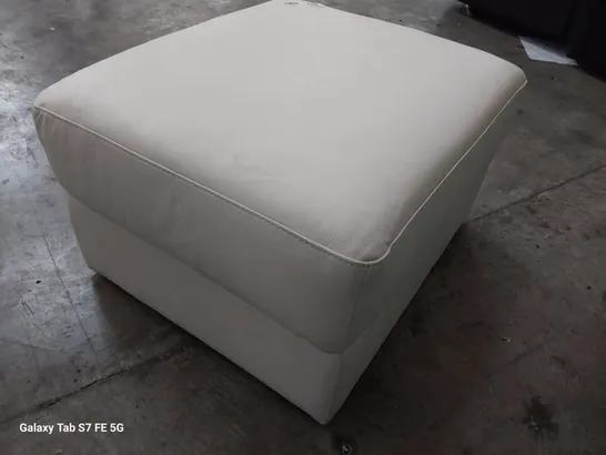 QUALITY ITALIAN DESIGNER GHIRLANDAIO STORAGE FOOTSTOOL WHITE LEATHER 