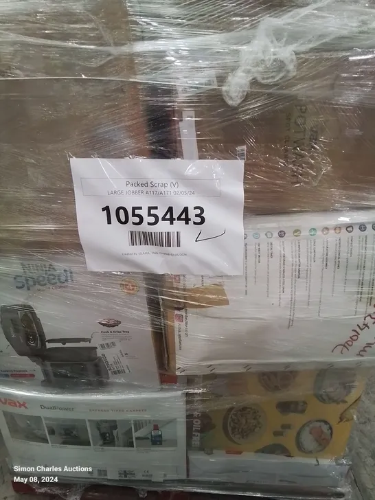 PALLET OF APPROXIMATELY 22 UNPROCESSED RAW RETURN HOUSEHOLD AND ELECTRICAL GOODS TO INCLUDE;