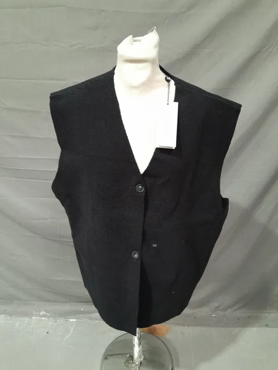 MINT VELVET BLACK TEXTURED WAISTCOAT - XL