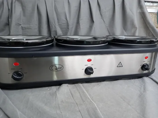 BOXED QUEST 3 POT SLOW COOKER AND BUFFET SERVER 