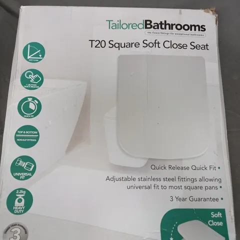 BOXED T20 SQUARE SOFT CLOSE TOILET SEAT