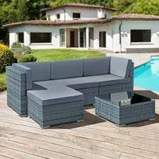 BOXED TRINIDAD 4 SEAT CHAISE LOUNGE SET (1 OF 2 BOXES)