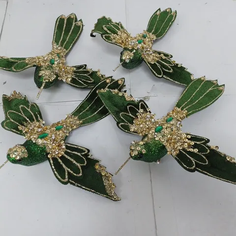 SET OF 4 CLIP ON BIRD DECORATIONS