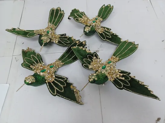 SET OF 4 CLIP ON BIRD DECORATIONS