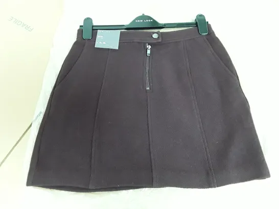 BAGGED NEW LOOK JUTE/ROK SKIRT IN WINE - UK10