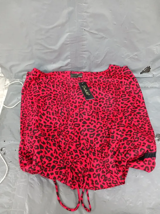 LOT OF 24 BRAND NEW DESTELLO S/M RED ANIMAL PRINT TUNIC 