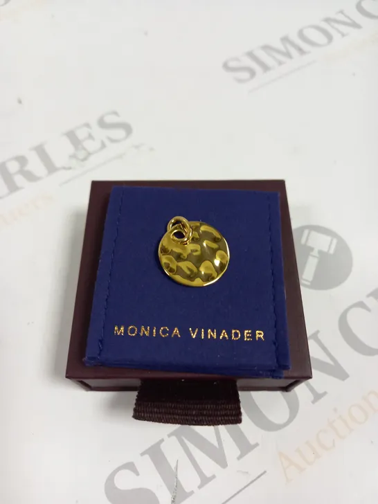 BOXED MONICA VINADER GOLD CIRCULAR PENDANT 