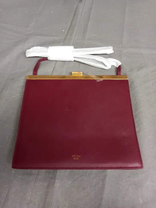 CELINE PARIS WINE RED CLUTCH BAG