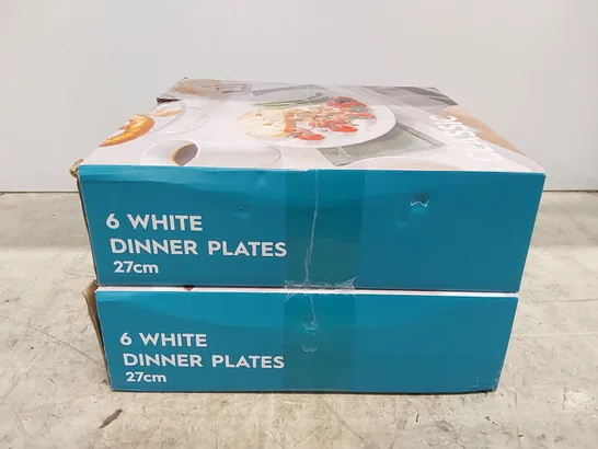 BOXED ARGON TABLEWARE - CLASSIC DINNER PLATES - WHITE, 27CM (2 BOXES TAPED TOGETHER)