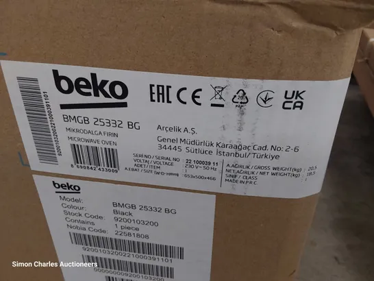 BOXED BEKO INTEGRATED MICROWAVE BMGB 25332 BG