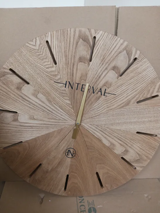 INTERVAL WOODEN WALL CLOCK - COLLECTION ONLY  RRP £50