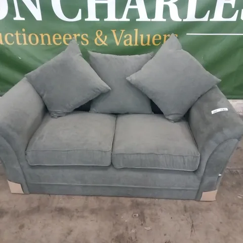 DESIGNER DURY GREY FABRIC TWO SEATER SOFA