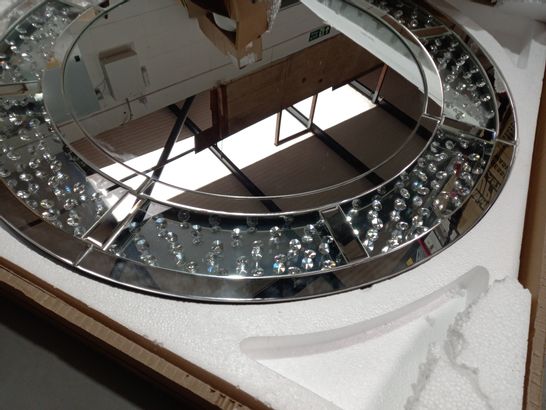 JM BY JULIEN MACDONALD FLOATING CRYSTAL ROUND WALL MIRROR- COLLECTION ONLY