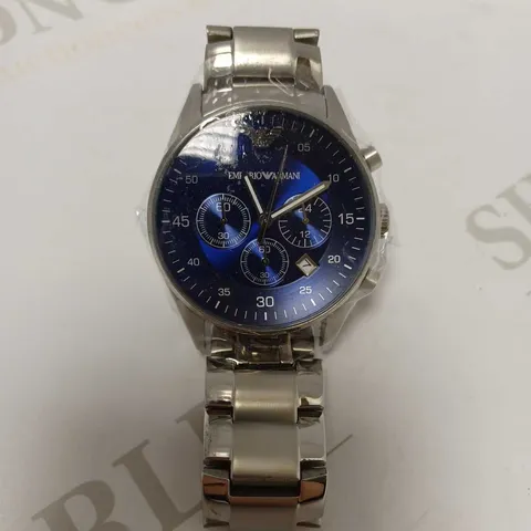 EMPORIO ARMANI BLUE TRIPLE DIAL BRACELET WRISTWATCH 