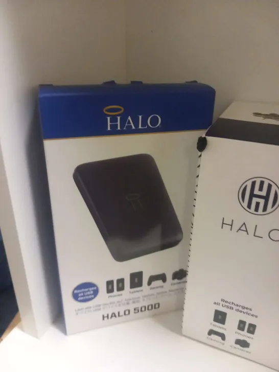 BOXED HALO BOLT AIR 58830 W/ CAR JUMP STARTER, AIR PUMP & 5K MAH PORTABLE CHARGER