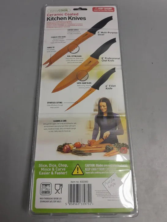 EASYCOOK SET OF 3 KITCHEN KNIVES