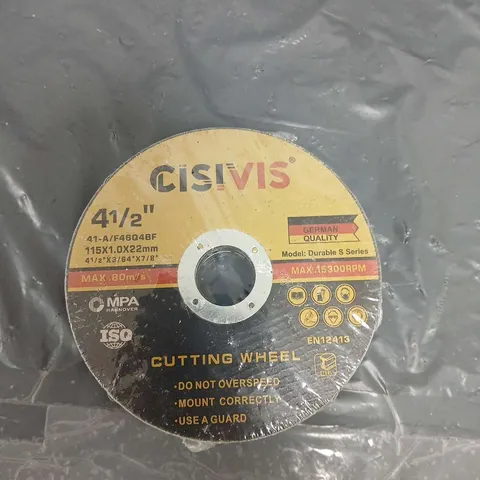 SEALED CISIVIS CUTTING WHEEL 4.5" MAX 15300 RPM MAX .80M/S