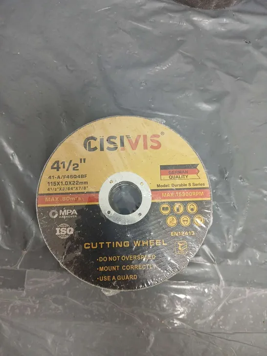 SEALED CISIVIS CUTTING WHEEL 4.5" MAX 15300 RPM MAX .80M/S