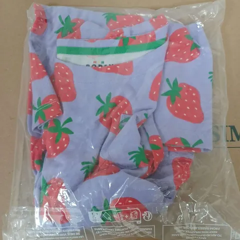 BODEN MINI SHORT-SLEEVED FUN JERSEY DRESS IN STRAWBERRY DESIGN - 9-10Y