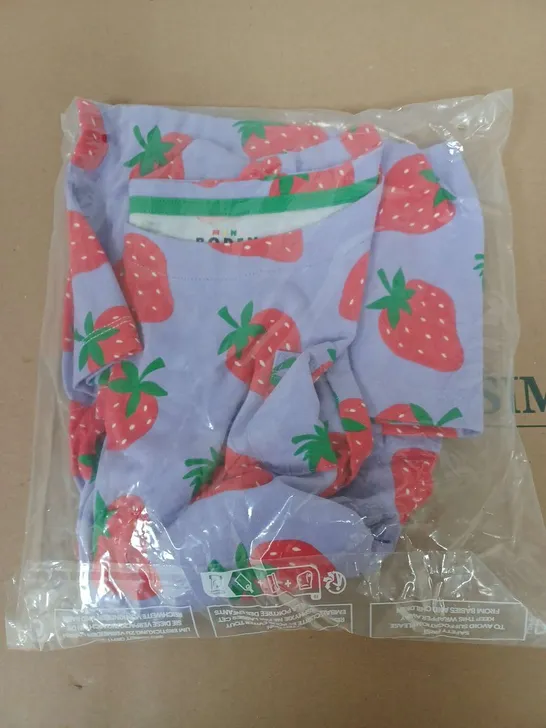 BODEN MINI SHORT-SLEEVED FUN JERSEY DRESS IN STRAWBERRY DESIGN - 9-10Y