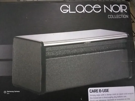 BOXED DAEWOO GLACE NOIR STAINLESS STEEL BREAD BIN