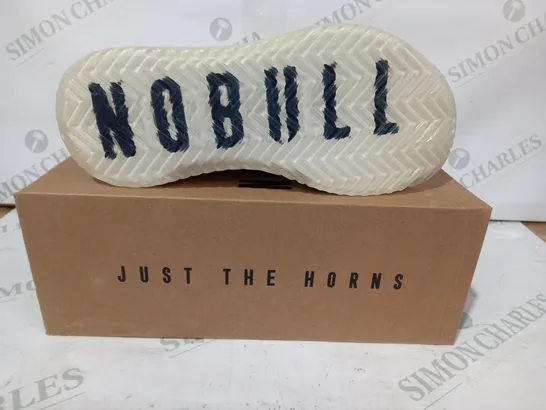 BOXED PAIR OF NOBULL SF TRAINERS IN WHITE UK SIZE 4.5