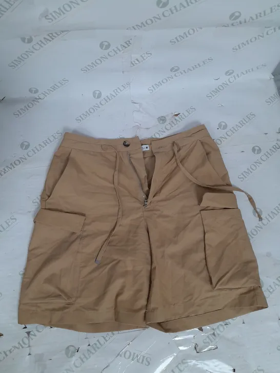 ZARA CARGO TIE FRONT SHORTS IN TAN SIZE XS