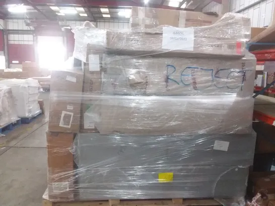 PALLET OF ASSORTED ITEMS INCLUDING HBADA OFFICE CHAIR, BEDFRAME, STORE PAK