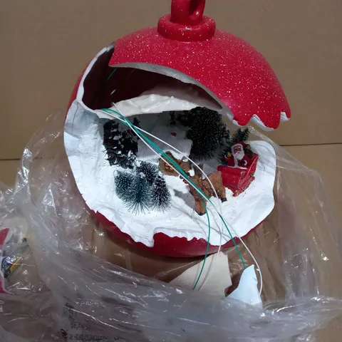 SANTAS EXPRESS PRE-LIT SPHERE WITH CHRISTMAS CHARACTER SCENE