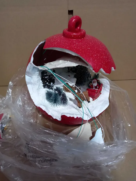 SANTAS EXPRESS PRE-LIT SPHERE WITH CHRISTMAS CHARACTER SCENE