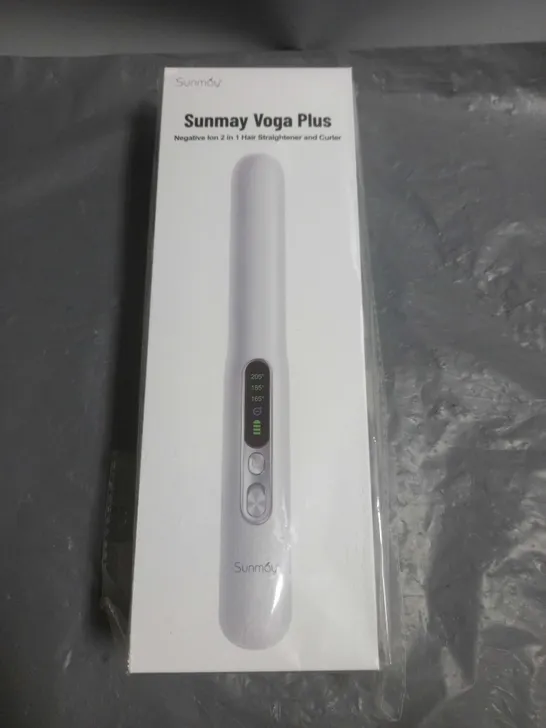 BOXED AND SEALED SUNMAY VOGA PLUS NEGATIVE ION 2-IN-1 HAIR STRAIGHTENER AND CURLER