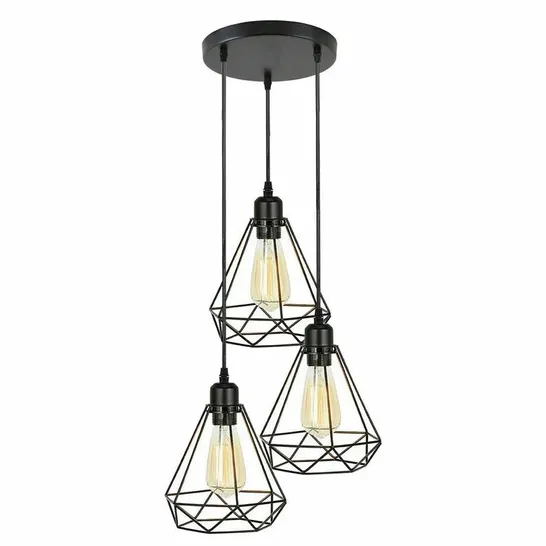 BOXED GRANDFIELD 3-LIGHT DOME PENDANT WITH PVC ACCENTS 