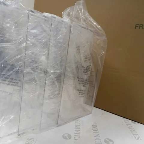 LOT OF APPROX 4 PACKAGED CLEAR STORAGE CONTAINERS