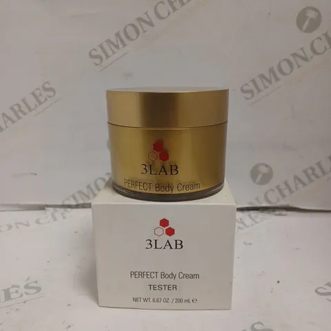 BOX OF APPROX 10 3LAB PERFECT BODY CREAM - 200ML TESTER. 