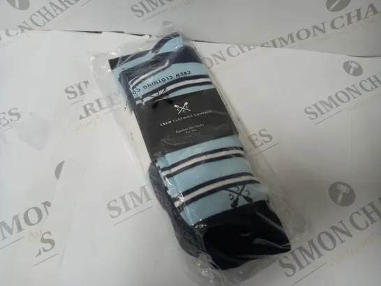 CREW CLOTHING COMPANY BAMBOO MIX SOCKS FOR HIM IN BLUNVY - ONE SIZE - 3 PAIRS