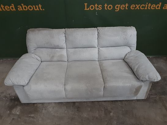 DESIGNER GREY FABRIC 3-SEATER SOFA