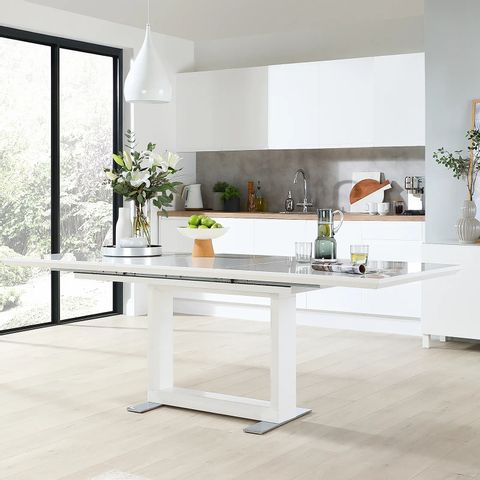 BOXED TOKYO WHITE HIGH GLOSS 160-230cm EXTENDING DINING TABLE (3 OF 3 BOXES)