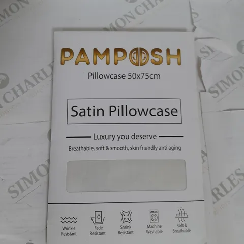 PAMPOSH PACK OF 2 SATIN PILLOWCASE IN WHITE