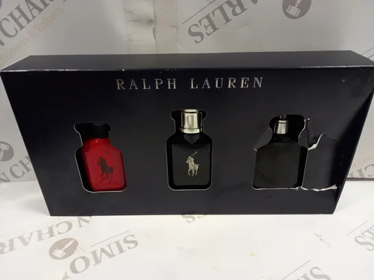 BOXED RALPH LAUREN WORLD OF POLO EAU DE TOILETTE SPRAY GIFT SET 