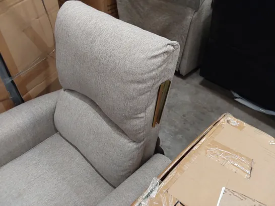 LIGHT GREY FABRIC RECLINING ARM CHAIR (1 ITEM)