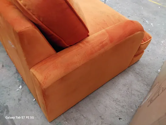 DESIGNER PAYTON SNUGGLER CHAIR BURNT ORANGE PLUSH FABRIC 