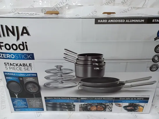 BOXED NINJA STACKABLE 5 PIECE COOKWARE SET C5500UK