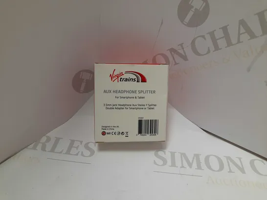 BOX OF APROX 10 VIRGIN TRAINS AUX HEADPHONES SPLITTERS 3.5MM