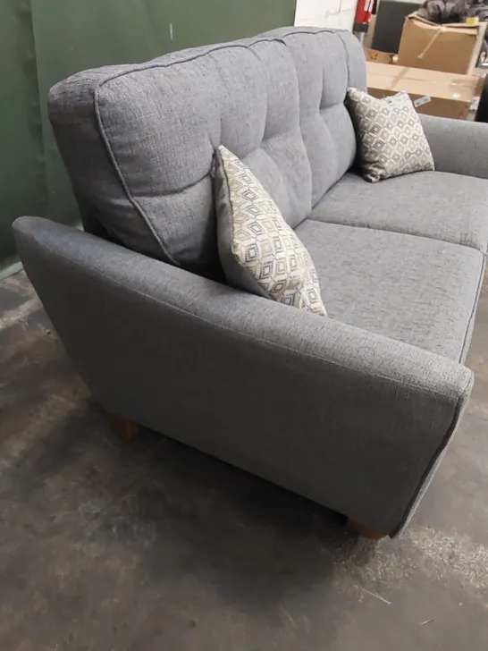 DESIGNER ASHLEY FABRIC UPHOLSTERED SOFA WITH SCATTER CUSHIONS 