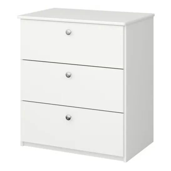 BOXED D3 CHEST OF DRAWERS 3 DRAW - WHITE 