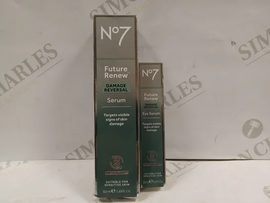 BOX OF 2 NO.7 FUTURE RENEW DAMAGED REVERSAL PRODUCTS TO INCLUDE SERUM & EYE SERUM 