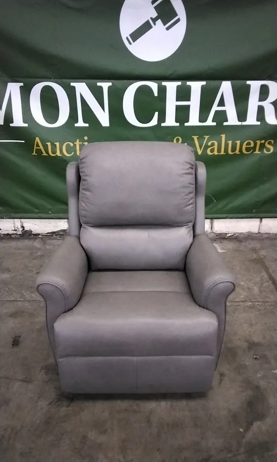 QUALITY BRITISH DESIGNED & MANUFACTURED G PLAN NEWMARKET LARGE DUAL ELEVATE ARMCHAIR DALLAS CHARCOAL LEATHER