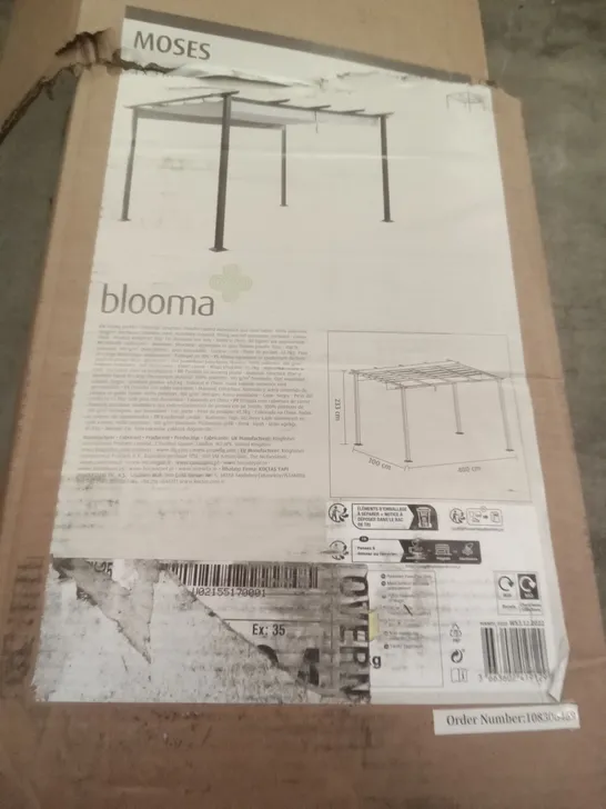 BOXED MOSES BLOOMA 4M X 3M SLIDING GAZEBO 