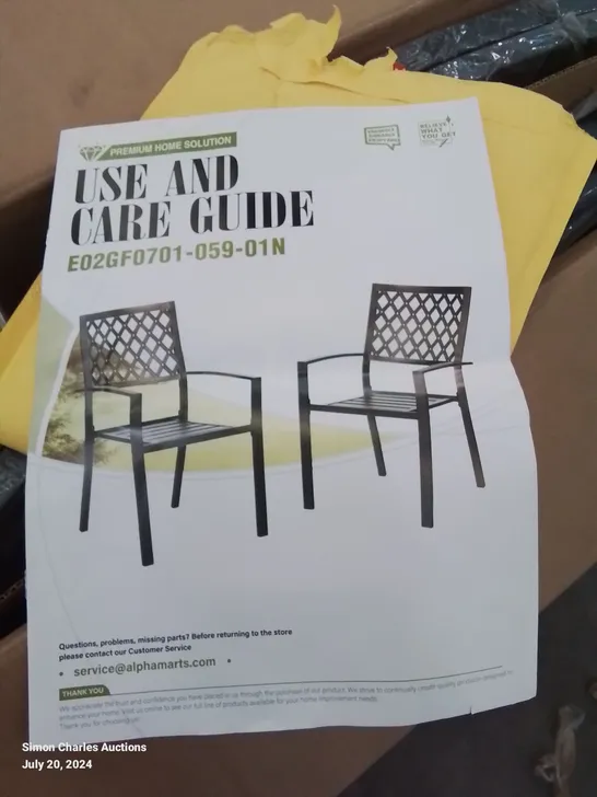 BOXED SET OF 2 GARDEN PATIO CHAIRS