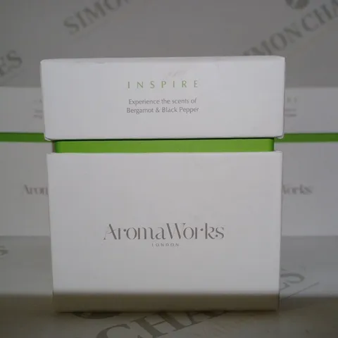 LOT OF 3 AROMAWORKS INSPIRE CANDLES - BERGAMOT & BLACK PEPPER 